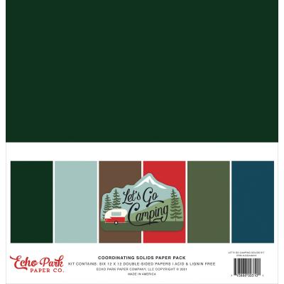 Echo Park Let's Go Camping Cardstock - Solids Kit